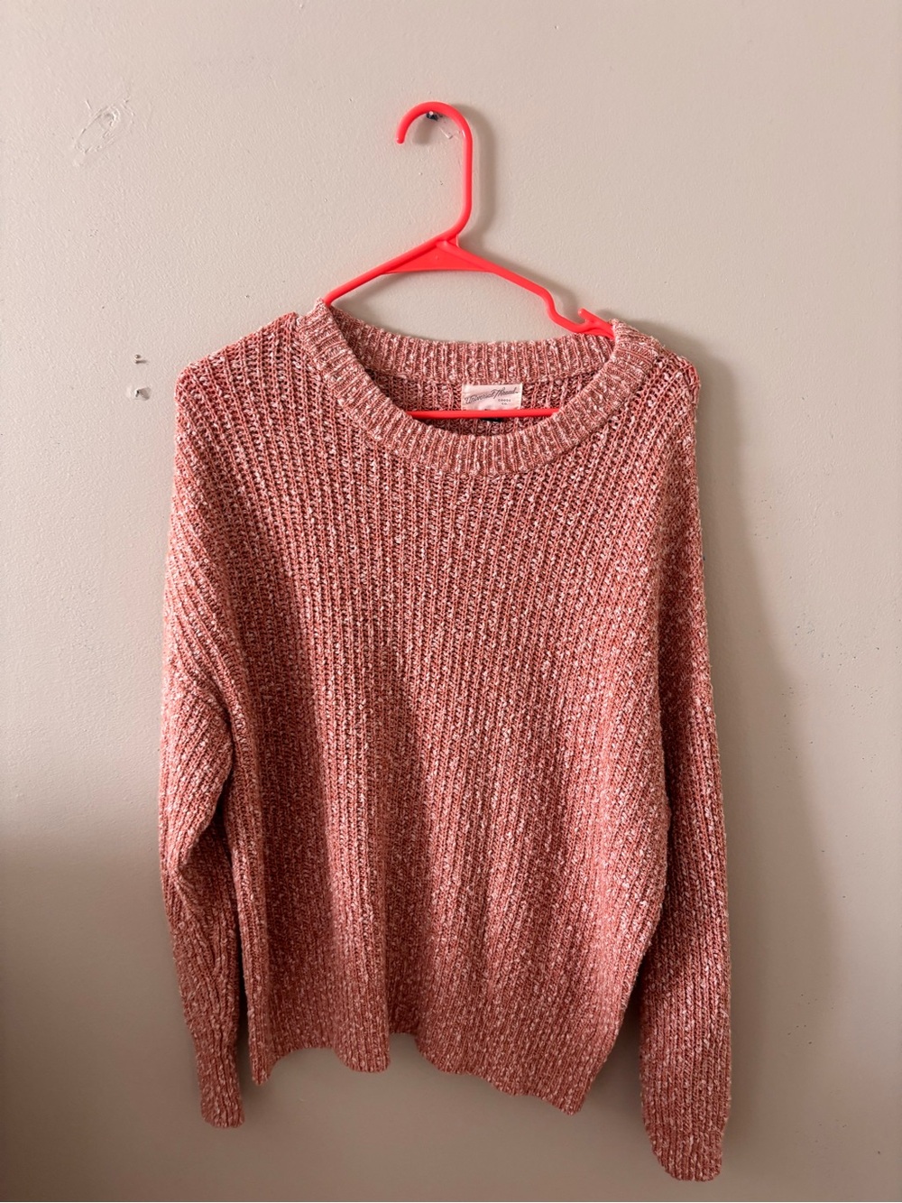 Cozy Ribbed Crewneck Sweater in Dusty Rose